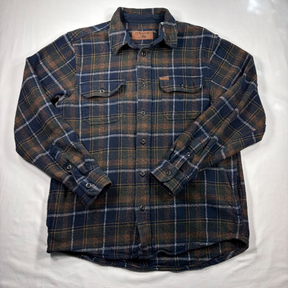 Orvis Mens Small Plaid Flannel Shirt Button Down Gorpcore Heritage outdoor